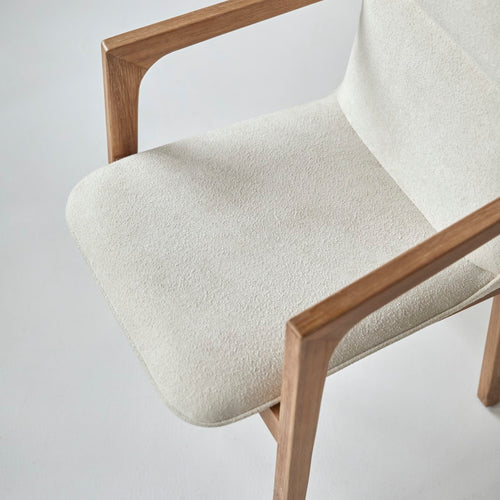 Tikamoon Leunstoel van massief acacia en stof - Beige
