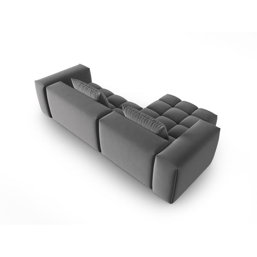 Cosmopolitan Design - Modulaire hoekbank links Verona 3-zits, flueel warm grijs - 145x260x70cm