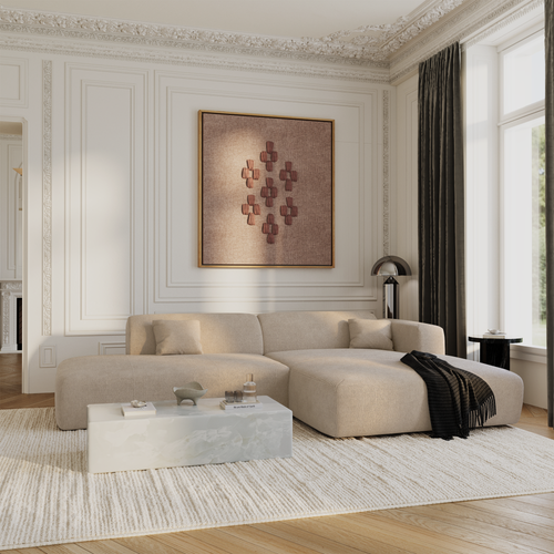 Sia Home - Rechte hoekbanken MYRA - Corduroy - Beige - 300cm