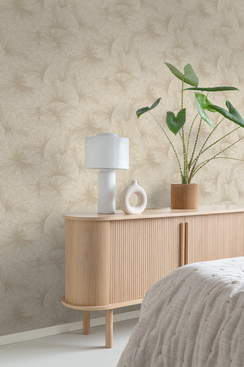 Origin Wallcoverings behang 3D-motief bladeren beige - 53 cm x 10.05 m - 348006 - vtwonen shop