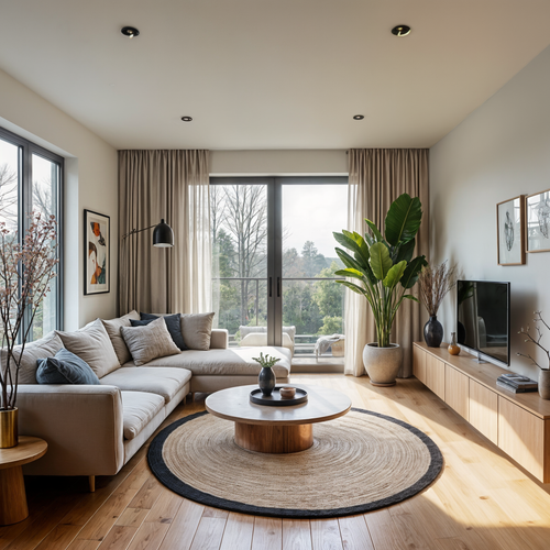 Mrcarpet Rond jute vloerkleed Naturel/antraciet 240cm - vtwonen shop