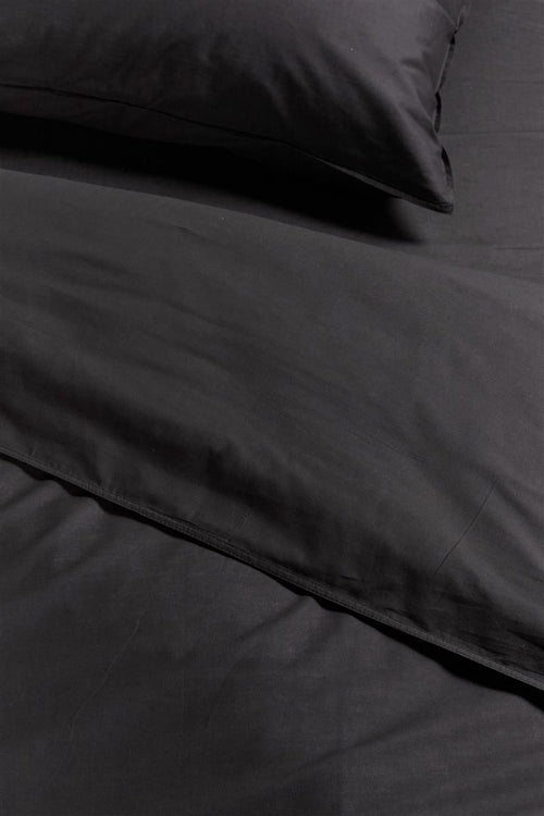 Ambiante Cotton Uni dekbedovertrek - Effen - Lits-Jumeaux - 240x200/220 cm - Antraciet