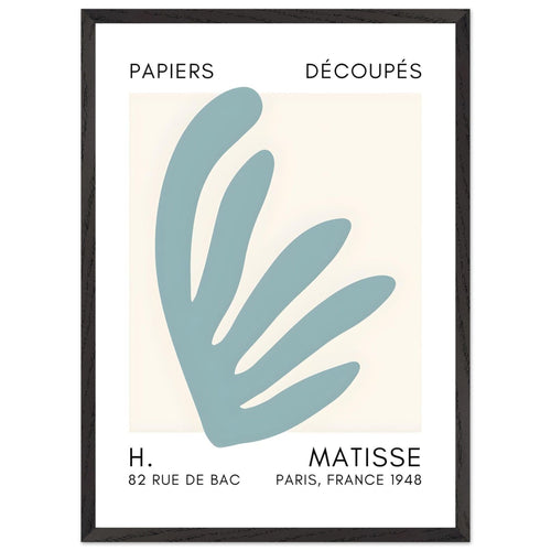 Artfulprints Poster met Lijst Matisse – Aquatic impression turquoise   - 50x70 cm - Turquoise