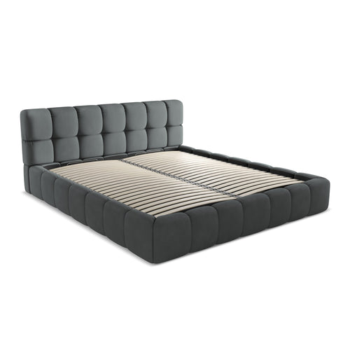 LaMiaSofa Bed met opbergruimte Roma - chenille stof - grafiet - 200x228x82