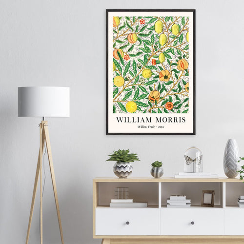 Artfulprints Poster met Lijst William Morris - Willow fruit   - 70x100 cm - Groen