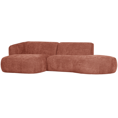 WOOOD chaise longue links Polly - Polyester - Roze - 71x258x150/105 - vtwonen shop