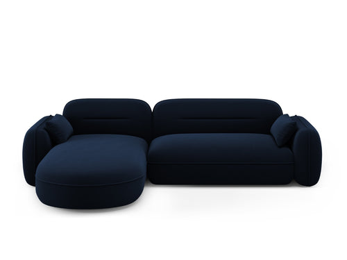 Cosmopolitan Design Modulaire hoekbank links Sydney 4-zits, flueel, koningsblauw - 165x275x70cm