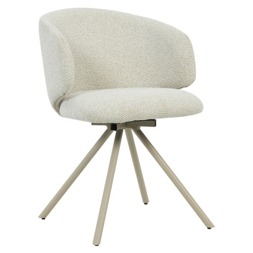DÉJA Living Eetkamerstoel Sueca - Beige Stof - Draaibaar - Set van 2 - vtwonen shop