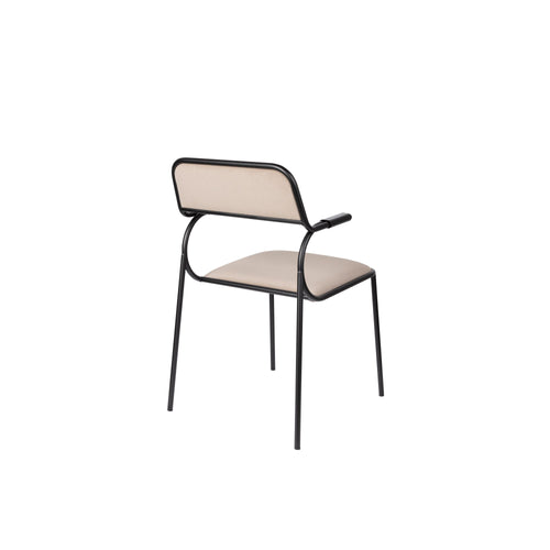 Zuiver Alba Eetkamerstoelen armleuning Zwart/Beige - Set van 2 - vtwonen shop