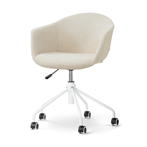Nolon Nout-Otis Bureaustoel Cottonbeige - Wit Onderstel