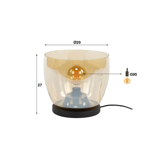 Giga Meubel Vloerlamp Up L - Amber Glas - 1-Lichts - 29x29x27cm - vtwonen shop