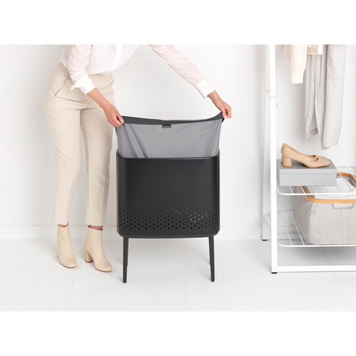Brabantia Wasbox Bo - 60L - kunststof deksel - matt black - vtwonen shop