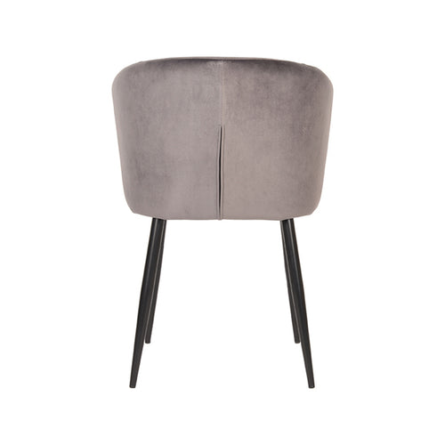 LABEL51 Eetkamerstoel Wave - Grijs Velvet - Zithoogte 50cm - Set van 2