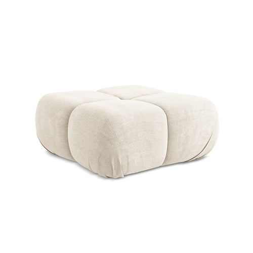 LaMiaSofa Poef Sanremo - chenille stof - lichtbeige - 95x95x41