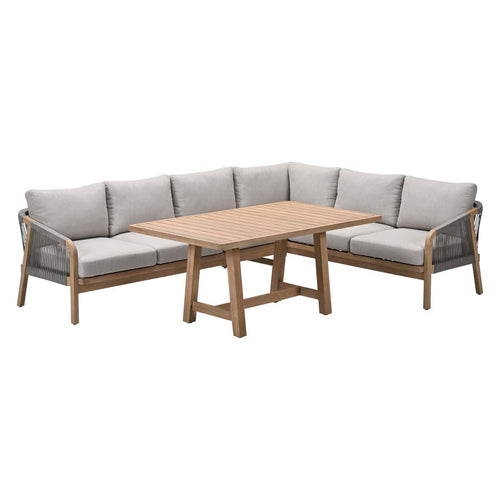 Garden Impressions lounge dining set Alora grey sand - 3-delig rechts