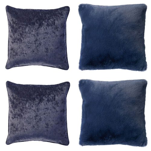 Dutch Decor - KUSSENSET - 4-delig - Soft Elegance - 45x45 cm - inclusief binnenkussens - blauw - vtwonen shop