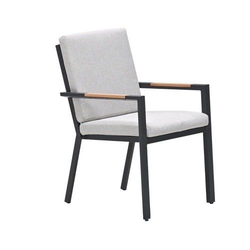 Garden Impressions Tuinstoel Kasper stapelbaar donker grijs - 2 stuks