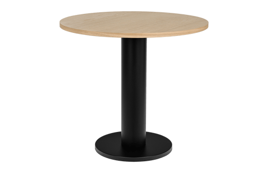 noo.ma Sool Café tafel - Ø80 cm, eiken fineer, Vulcano Black onderstel