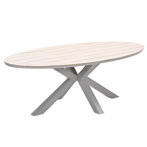 Garden Impressions Tuinset Natas 7-delig taupe - Tulli tuintafel 220x115 cm