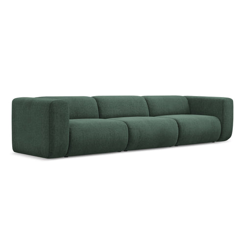 LaMiaSofa 4-zits bank Bari - chenille stof - groente - 319x89x70