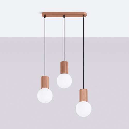 Sollux Lighting Hanglamp HALO 3L mokka - 40x6x120cm