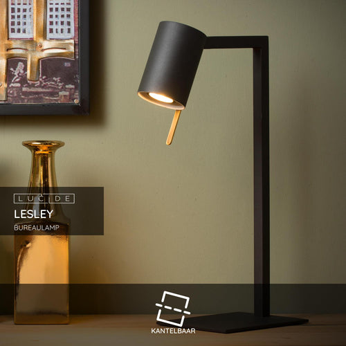 Lucide bureaulamp LESLEY - 1xGU10 - Zwart - vtwonen shop