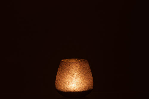 J-Line windlicht Glitter - glas - paars - medium
