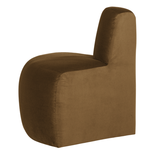 WOOOD eetbank hoek rond rugleuning Mojo Base - Velvet - H.geel - 83x76x76