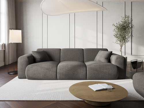 Cosmopolitan Design Bank Nolio 3-zits, chenille, grijs - 95x235x72cm