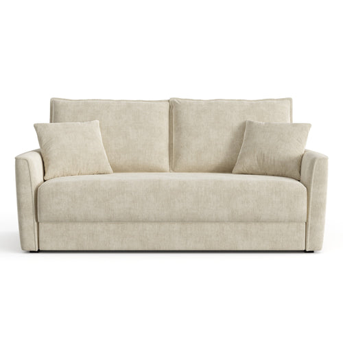Sia Home - Slaapbank LUXO - zacht aanvoelende geweven stof crème 180cm