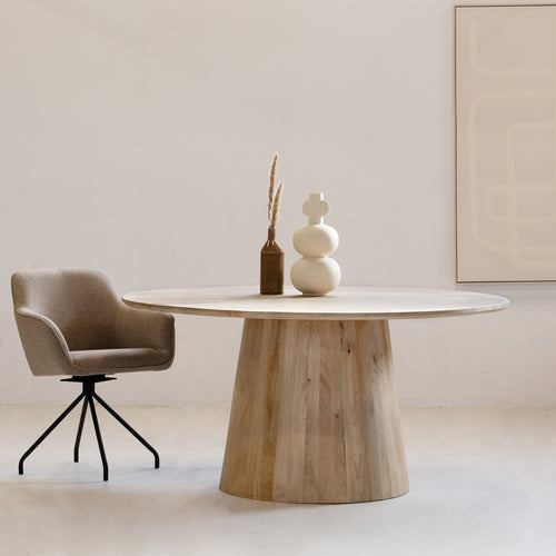 Giga Meubel Eettafel Yasmijn - Rond - Mangohout - 120cm