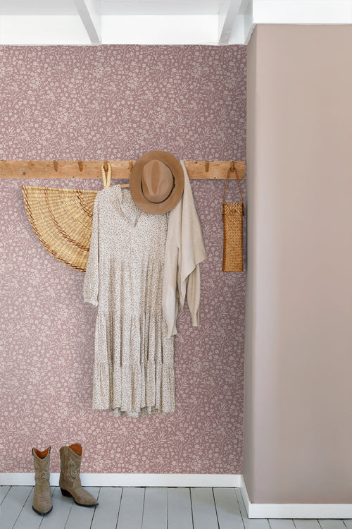 ESTAhome behang bloemetjes oudroze - 53 cm x 10.05 m - 131133 - vtwonen shop