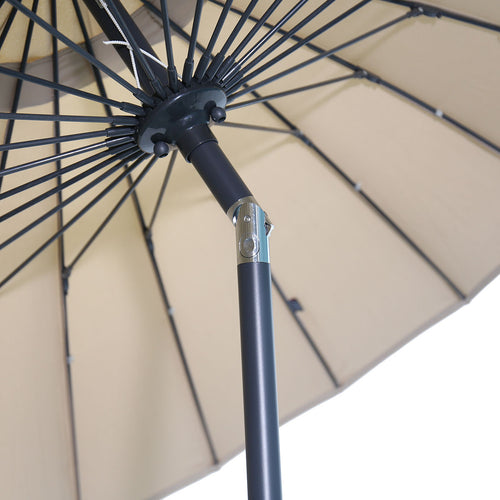 Garden Impressions stokparasol Manilla taupe Ø250 cm met Cosmo voet en hoes