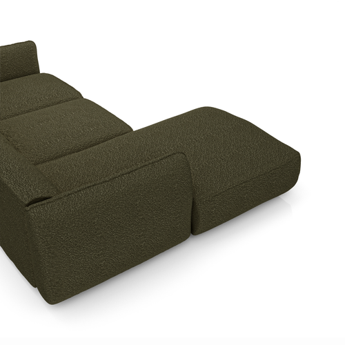 Sia Home - Hoekbanken links LIVIA - Bouclette stof - Olijfgroen - 272cm - vtwonen shop