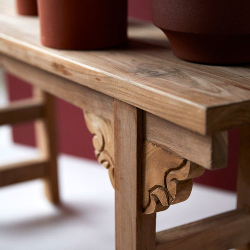 Tikamoon Lage bijzettafel van gerecycled massief teakhout - Naturel - vtwonen shop