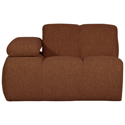 WOOOD 1-zits bank met arm links Mojo - Bouclé - Roest Bruin Melange - vtwonen shop
