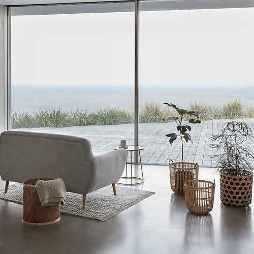 Hübsch manden Hickory - bamboe - ø34xh33, ø39xh36cm - vtwonen shop