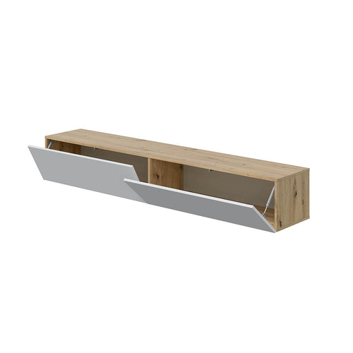 KAWAY Hangend meubel met 2 kleppen - Glanzend wit - 34,5x180x28 cm