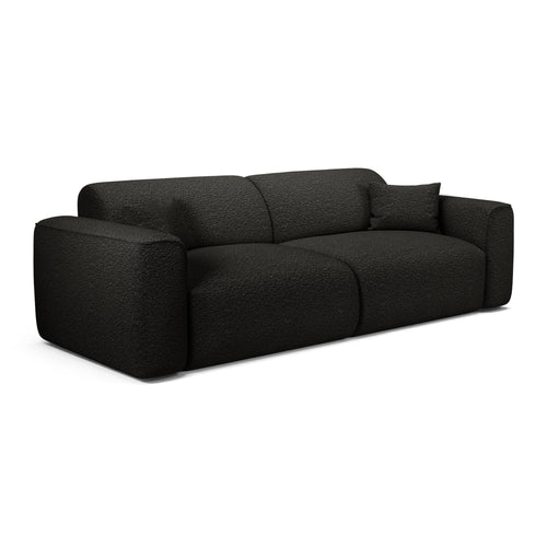 Sia Home - Rechte bank YUMA - Bouclette stof - Zwart - 240cm - vtwonen shop