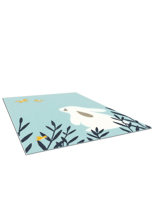 AFK Living vloerkleed Konijn - voor kinderen - blauw - 120 x 170 cm - vtwonen shop