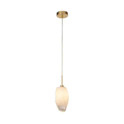 Searchlight Rocky 1-lichts wandlamp, satijnen messing metaal en glas