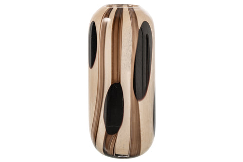 J-Line Vaas - glas - beige/zwart - large