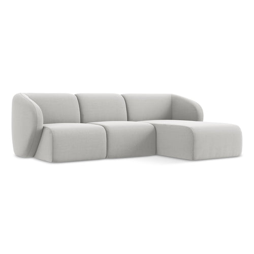 LaMiaSofa hoekbank rechts Cervo - velours - zilver - 248x166x84