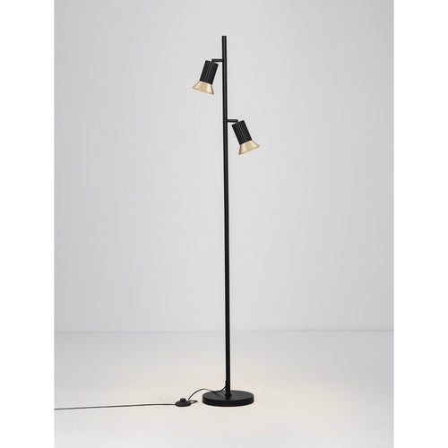 Nova Luce LUVIA Vloerlamp met meerdere armen, oxidegoudkleurig, zwarte LED GU10 fitting, 2x10W