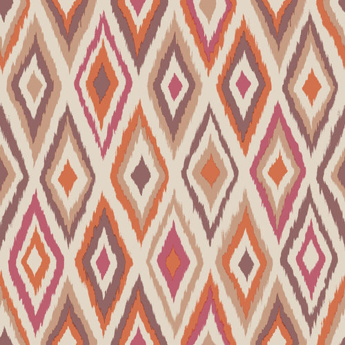 ESTAhome behang ruiten oranje, beige en paars - 50 x 900 cm - 131691