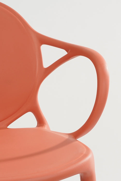 Mica Decorations Nebraska Tuinstoel - L56 x B57 x H80 cm - Polypropyleen - Zalm - vtwonen shop