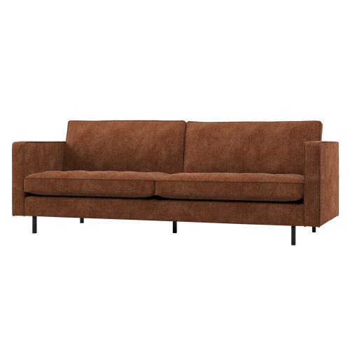 WOOOD classic 2,5-zits bank Rodeo - Ribstof - Roestbruin - 83x230x88 - vtwonen shop
