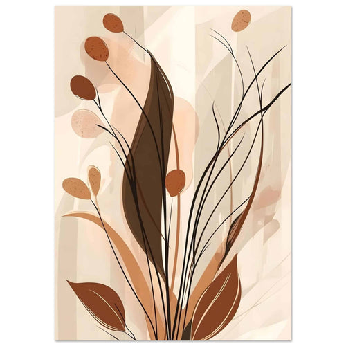 Artfulprints Poster Boho – Autumn growth   - A4 21x29.7 cm - Bruin