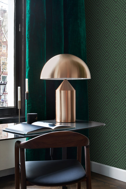 Origin Wallcoverings behang 3D grafisch motief donkergroen - 50 x 900 cm - 347981 - vtwonen shop