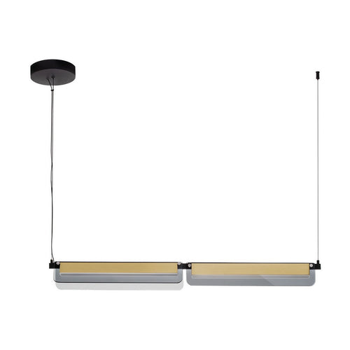 Nova Luce APNEA Hanglamp voor aan het plafond in de kleuren zandzwart, goud en grijs, Triac dimbare LED 20W 1200lm 3000K